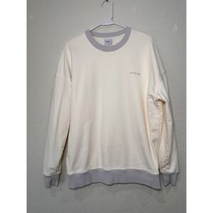 Outdoor Voices Womens Cotton Crewneck Sweatshirt Cream Grey RN147908 Size S